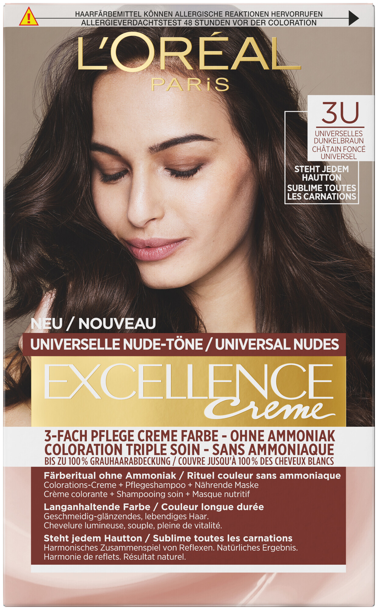 Image of L'Oréal Paris Excellence Nude-Töne 3Us Dunkelbraun, 1Stk