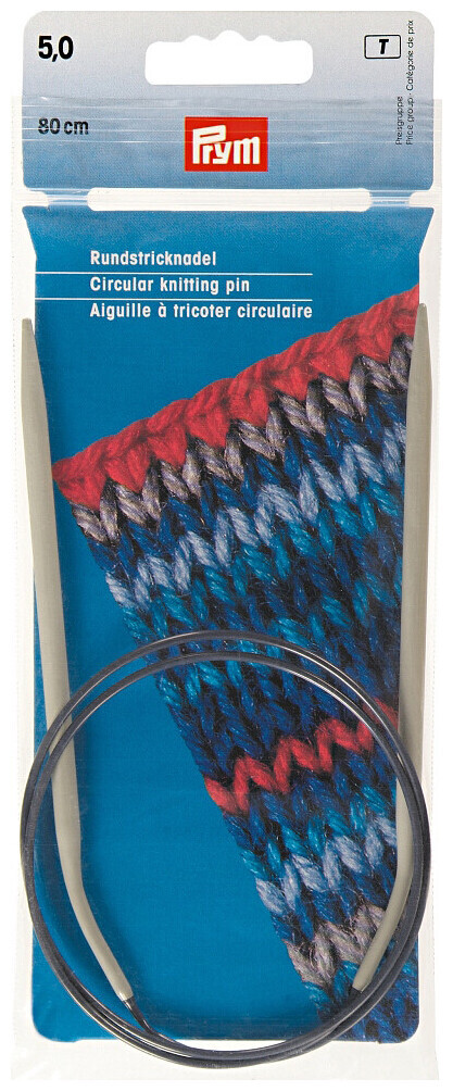 Image of Prym Rundstricknadel Alu Kunststoff, grau 5.00 mm, 80 cm, Beutel 1 Stk.
