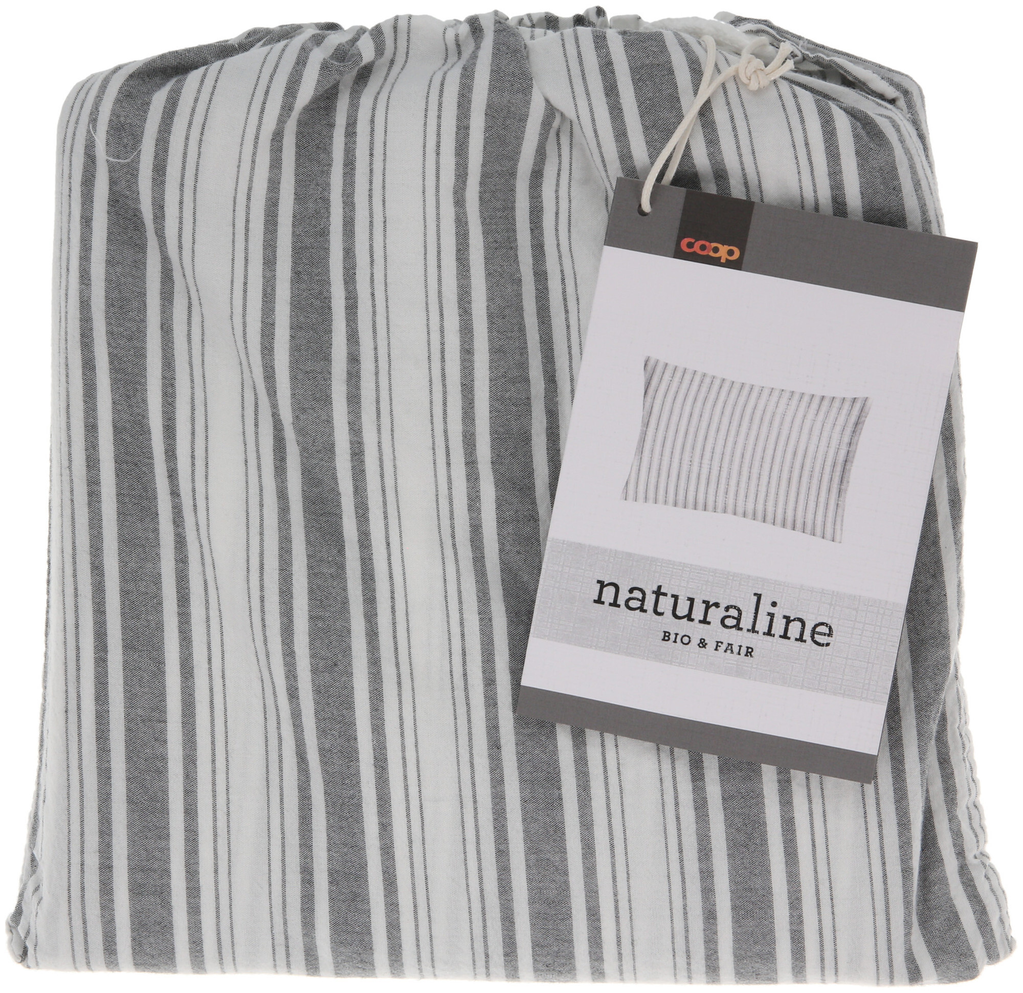 Image of Naturaline Textil Naturaline Kissenbezug Streifen grau 65x100 cm