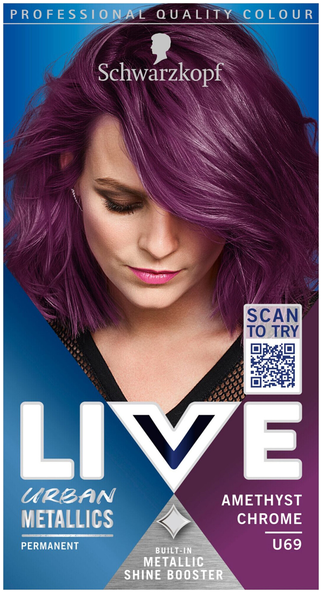 Image of Schwarzkopf Live Urban Metallics Intense Colour U69 Amethyst Chrome 143 ml