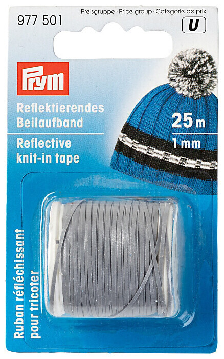 Image of Prym Reflektierendes Beilaufband Reflex 1 mm, Karte 25 m