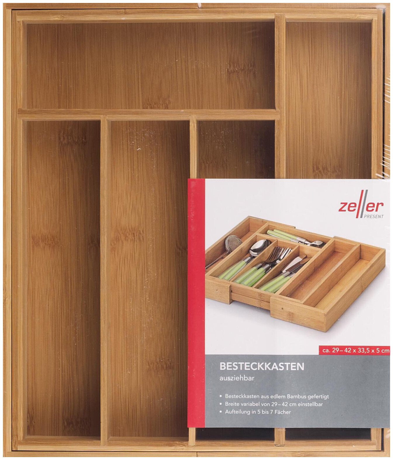 Zeller Range-couverts, extensible, bambou