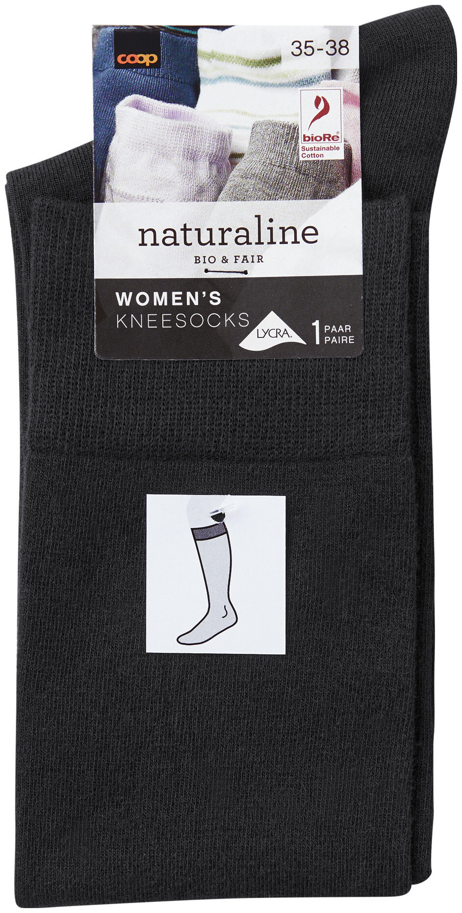 Image of Naturaline Textil Naturaline Damen Kniestrumpf Schwarz 35 - 38