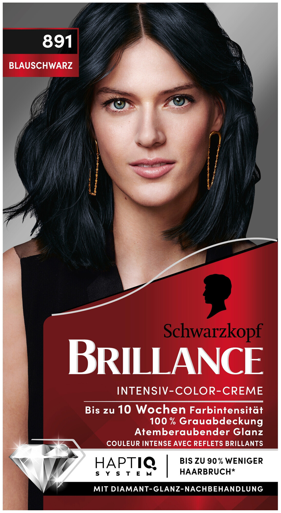 Image of Schwarzkopf Brillance Intensiv-Color-Creme 891 Blauschwarz 160 ml