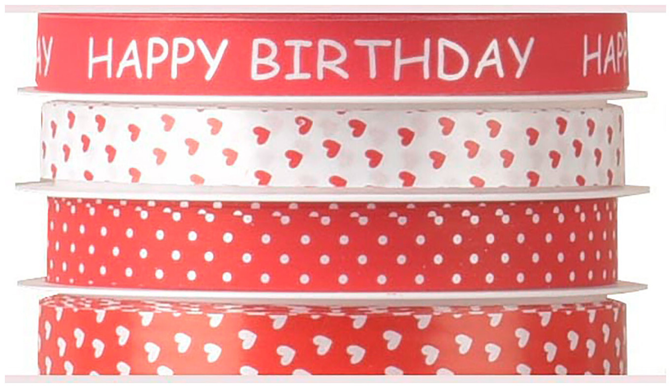 Image of Multispule Happy Birthday rot 4x10mm