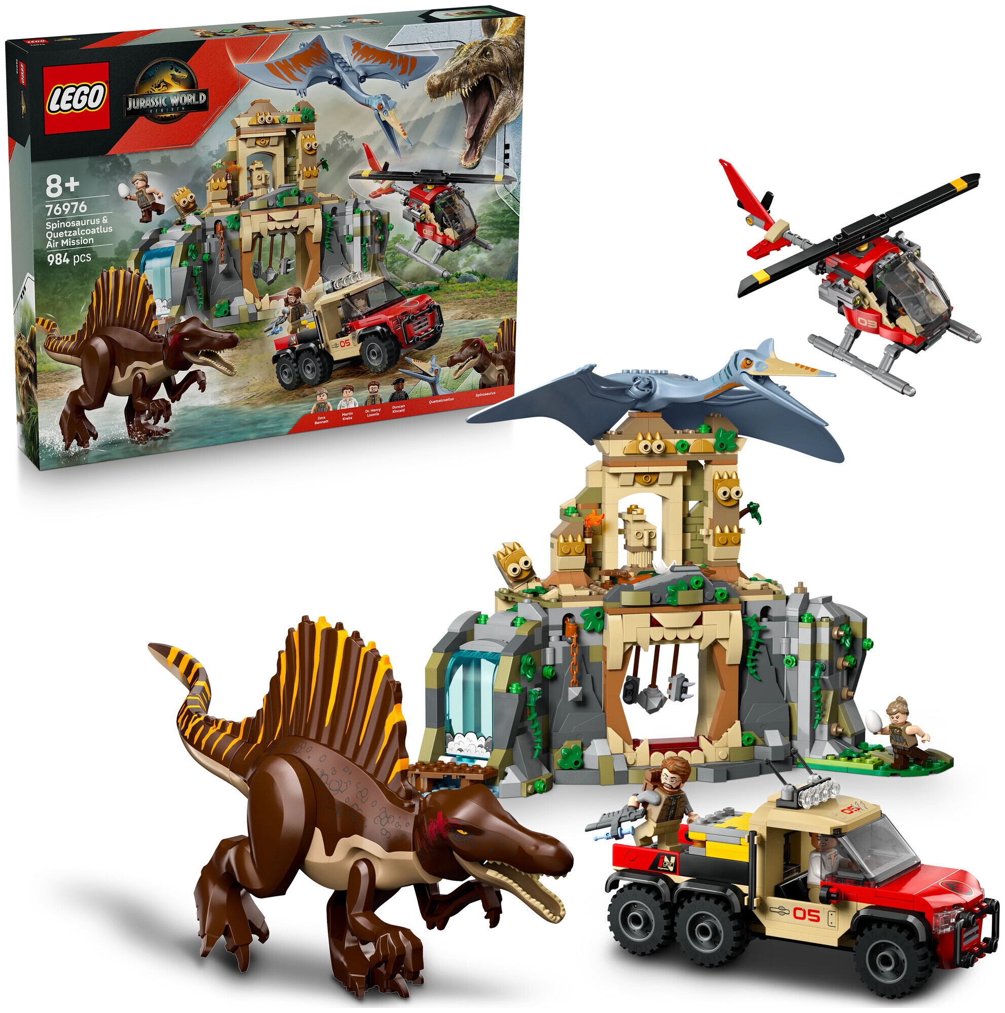 Lego Jurassic World Lego Jurassic World 76976 Spinosaurier & Quetzalcoatlus: Hubschrauber-Einsatz 8+ Jahre