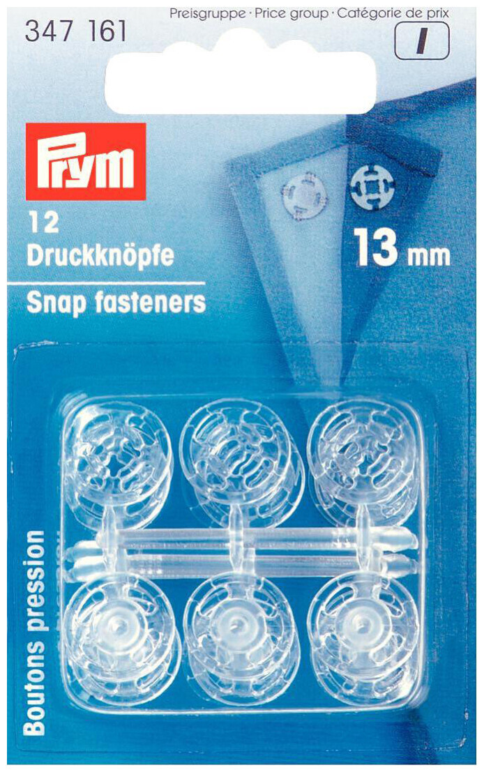 Image of Prym Annähdruckknopf transparent 13 mm 12 Stk.