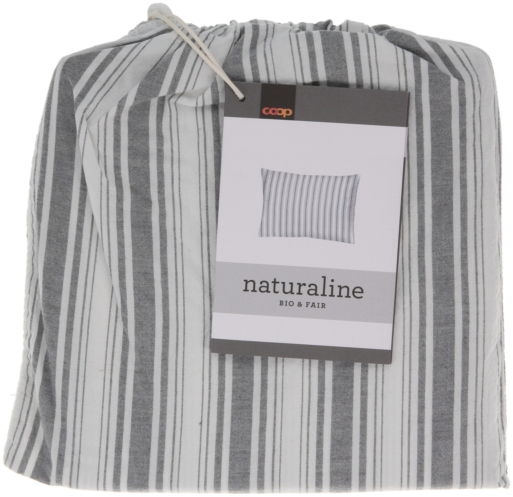 Image of Naturaline Textil Naturaline Kissenbezug Streifen grau 50x70 cm