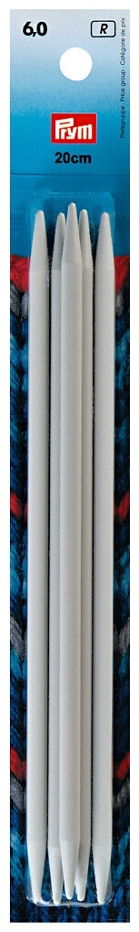 Image of Prym Strumpfstricknadeln, grau 6.00 mm, 20 cm, Karte 5 Stk., Kunststoff