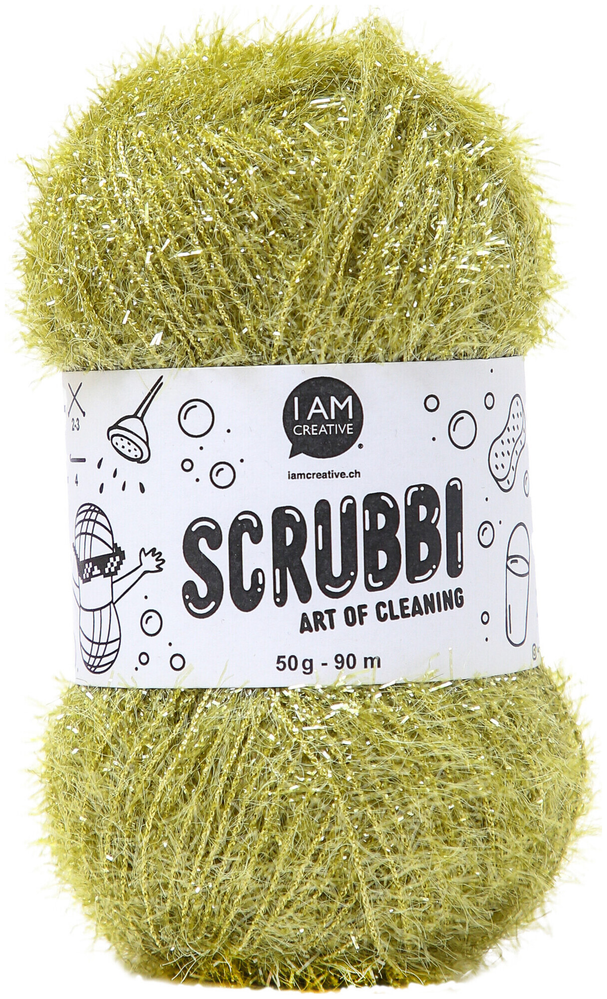 Image of I AM Creative Scrubbi Schwammgarn für Häkeln Stricken & Weben olivgrün 50 g 90 m