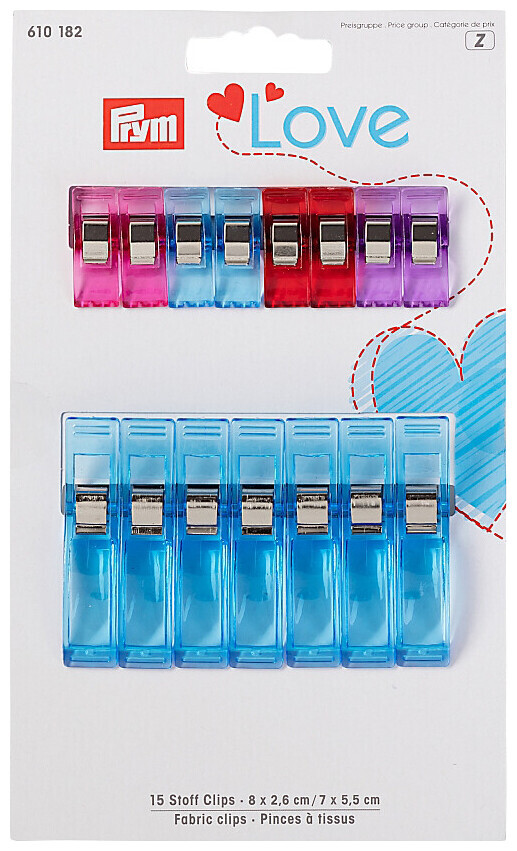 Image of Prym Love Stoffclips bunt 26 + 55 mm 15 Stk.