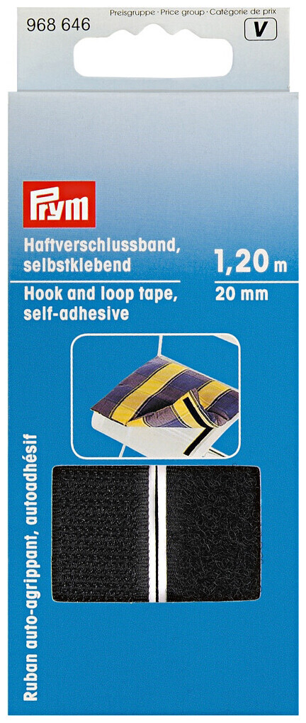 Image of Prym Klettband / Haftverschlussband schwarz 20 mm 1.2 m selbstklebend