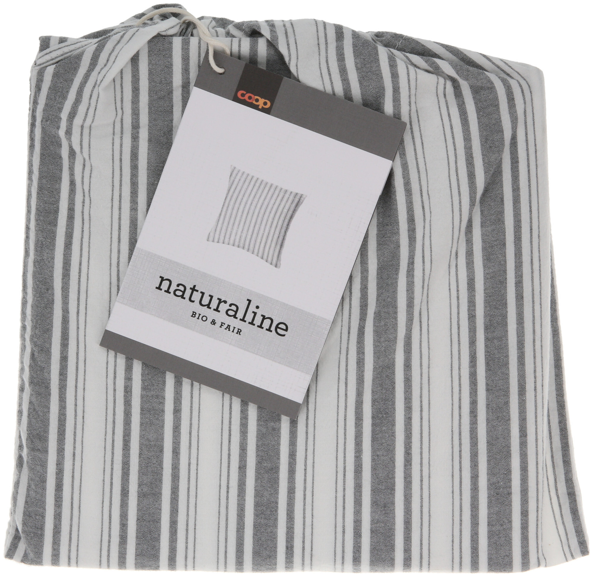 Naturaline Textil Naturaline Kissenbezug Streifen grau 65x65 cm