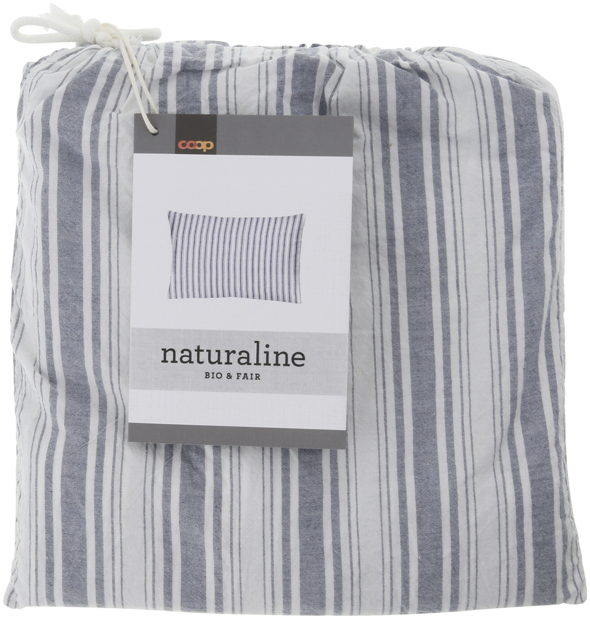 Image of Naturaline Textil Naturaline Kissenbezug Streifen marine 65x100 cm