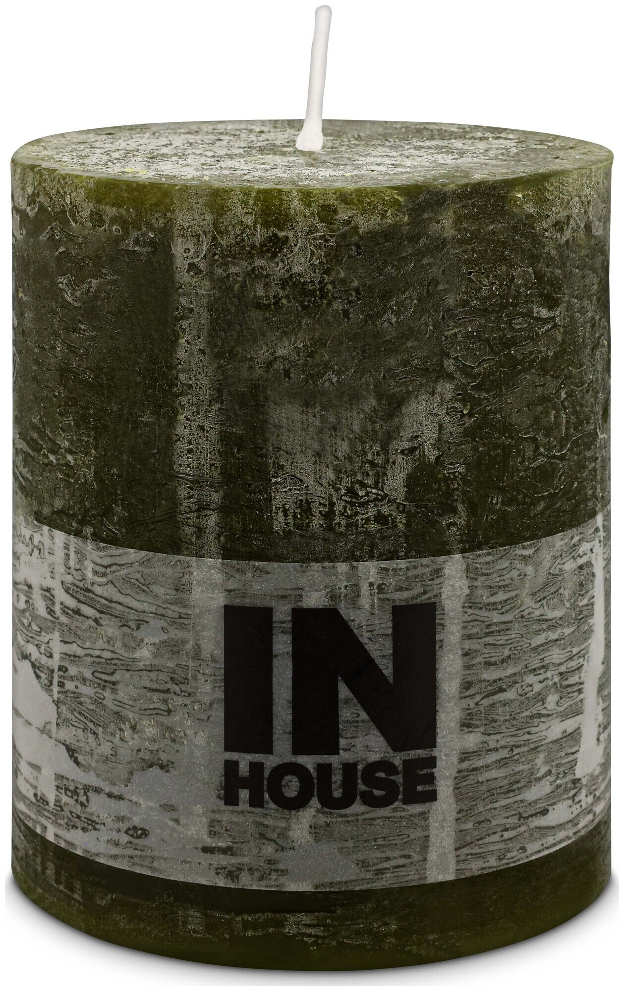 Image of Inhouse Zylinderkerze Rustic 100x120 Dunkelgrün