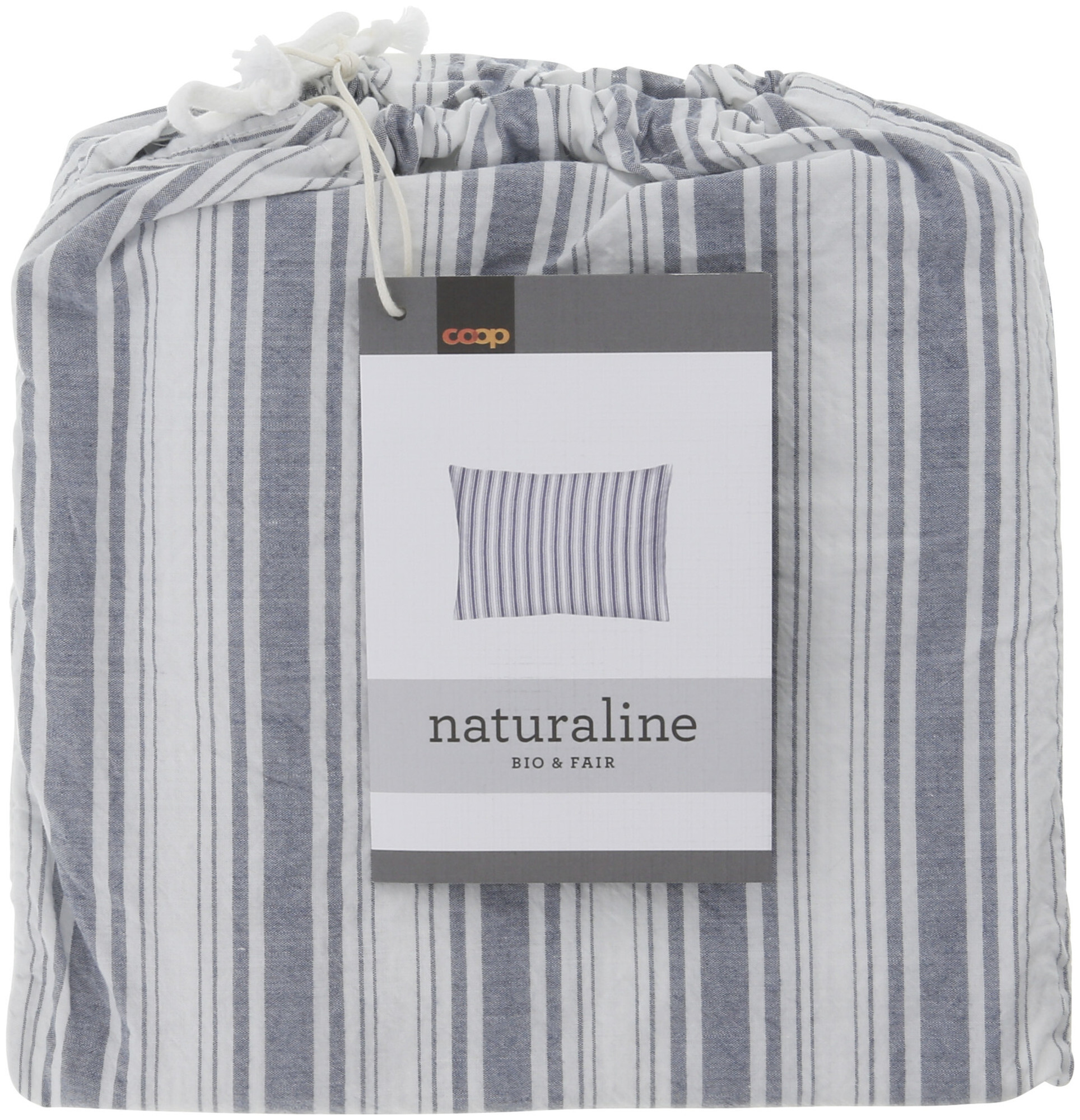 Image of Naturaline Textil Naturaline Kissenbezug Streifen marine 50x70 cm