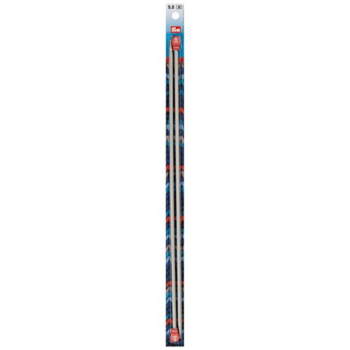 Prym Jackenstricknadeln, grau 5.00 mm, 40 cm, Karte 2 Stk., Aluminium