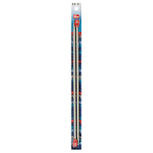 Prym Jackenstricknadeln, grau 5.00 mm, 30 cm, Karte 2 Stk., Aluminium