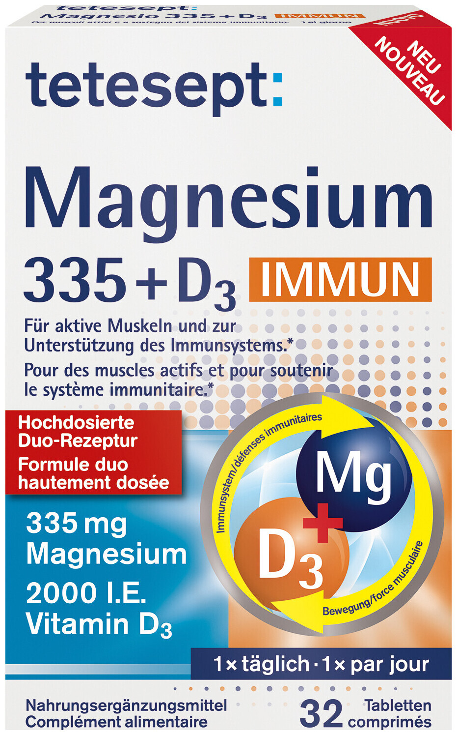 Image of Tetesept Magnesium 335+ Immun Tabletten 32 Stück