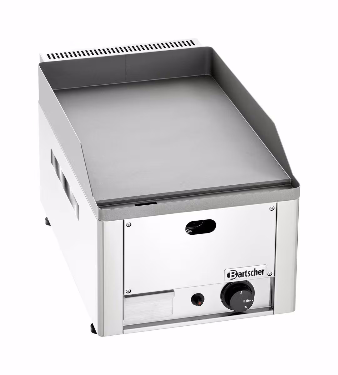 Bartscher Gas-Griddleplatte 320, Guss, glatt mit Flüssiggasanschluss – Gastro Grill/Griddleplatte – grau