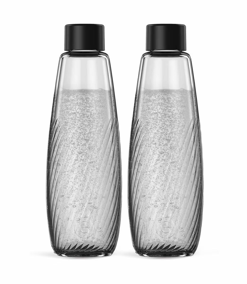 Image of Sodastream DUO Riffled 1L TP DUO/E-DUO Glasflasche – Wassersprudler Zubehör – schwarz