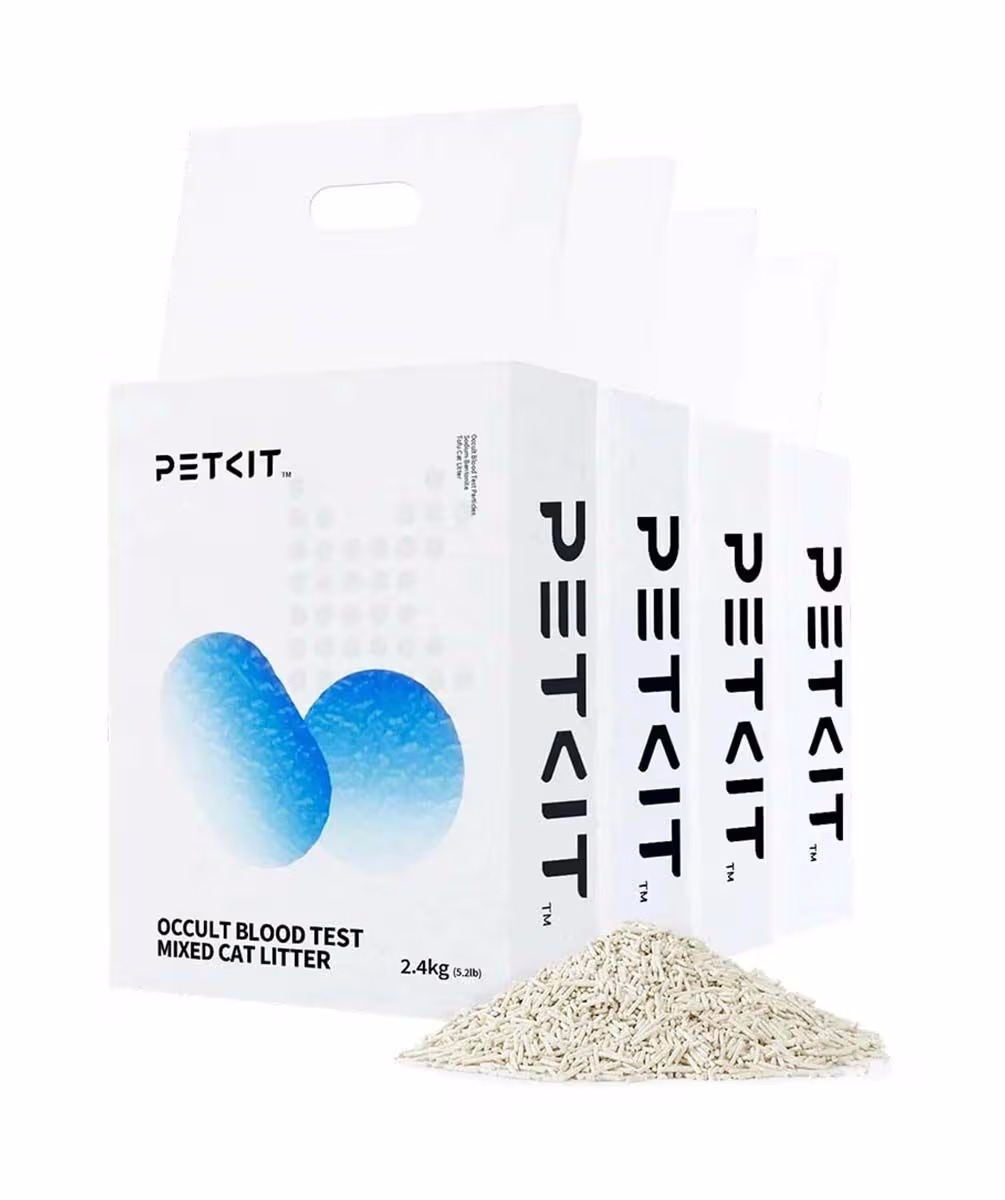 PETKIT Occult Blood Test Mixed Cat Litter 4-Pack Blutteststreu – Tierbedarf – weiss / blau