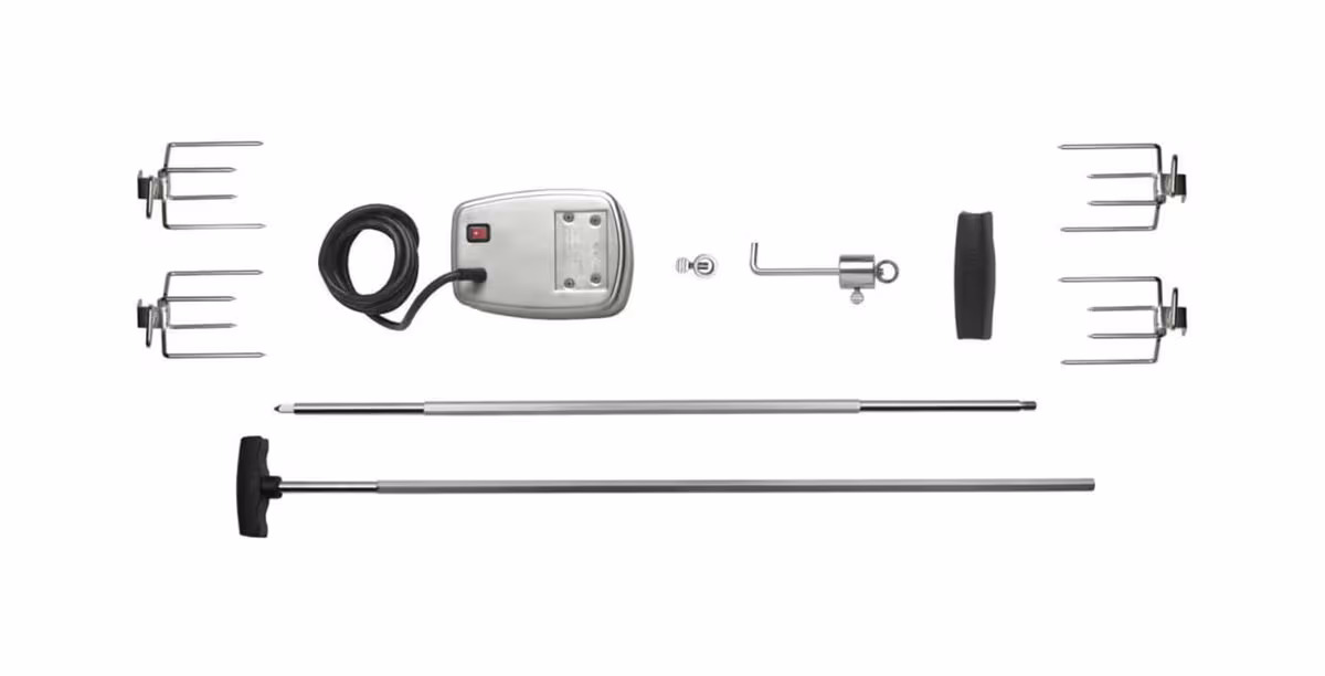 Napoleon Drehspiess-Set Prestige PRO 825 Drehspiess-Kit – Grill Ablage/Grill Rollwagen/Grill Erweiterung – edelstahl