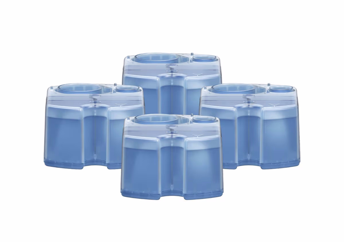 Image of Braun Reinigungskartuschen 4er Pack Reinigungskartusche – Rasiergerät Zubehör/Epiliergerät Zubehör – blau