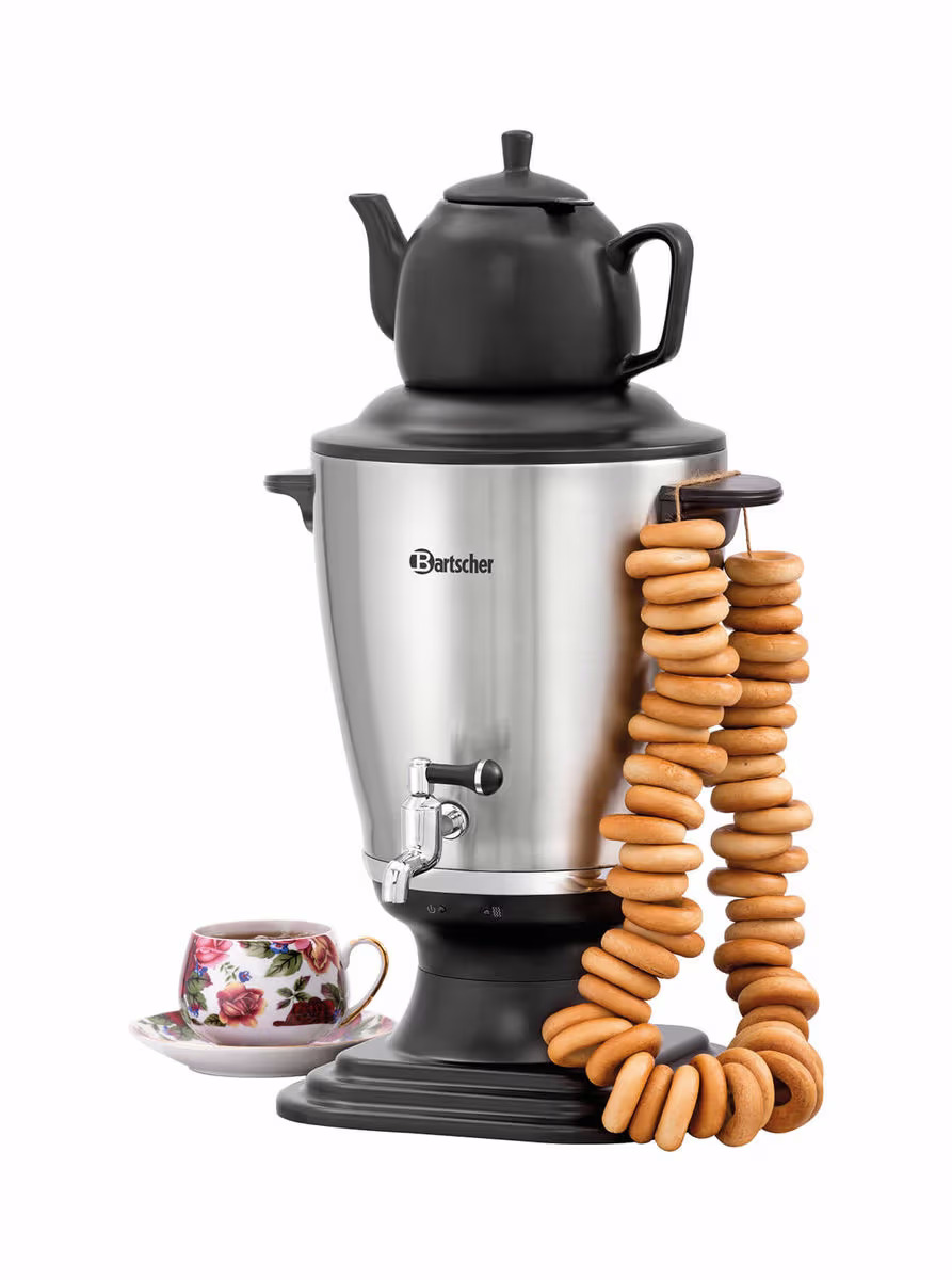 Bartscher Samowar 3.2 Liter – Gastro Kaffeemaschine/Gastro Getränkespender – edelstahl / schwarz