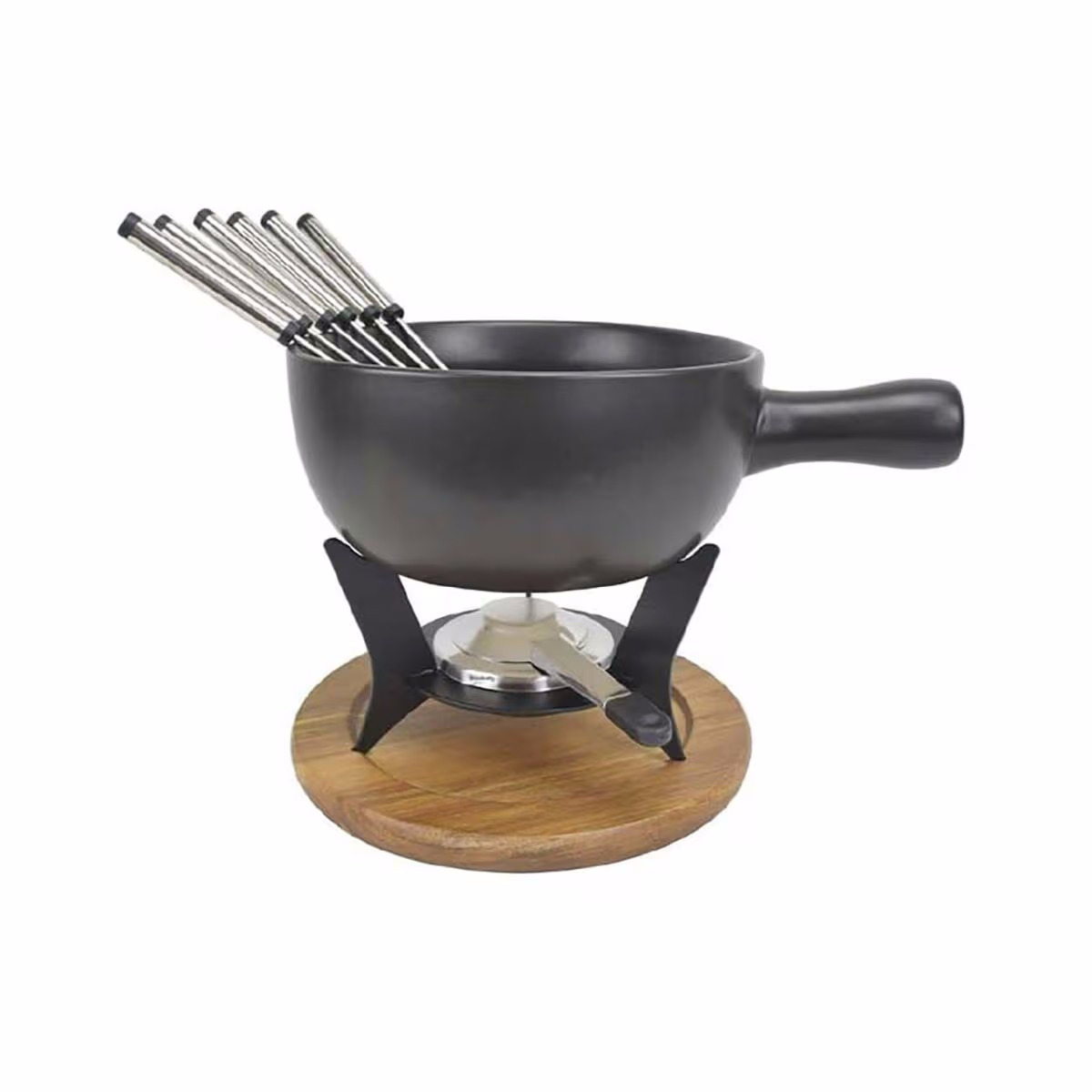 Berger+Lanz Akazie Käse-Fondueset – Fondue Set – schwarz