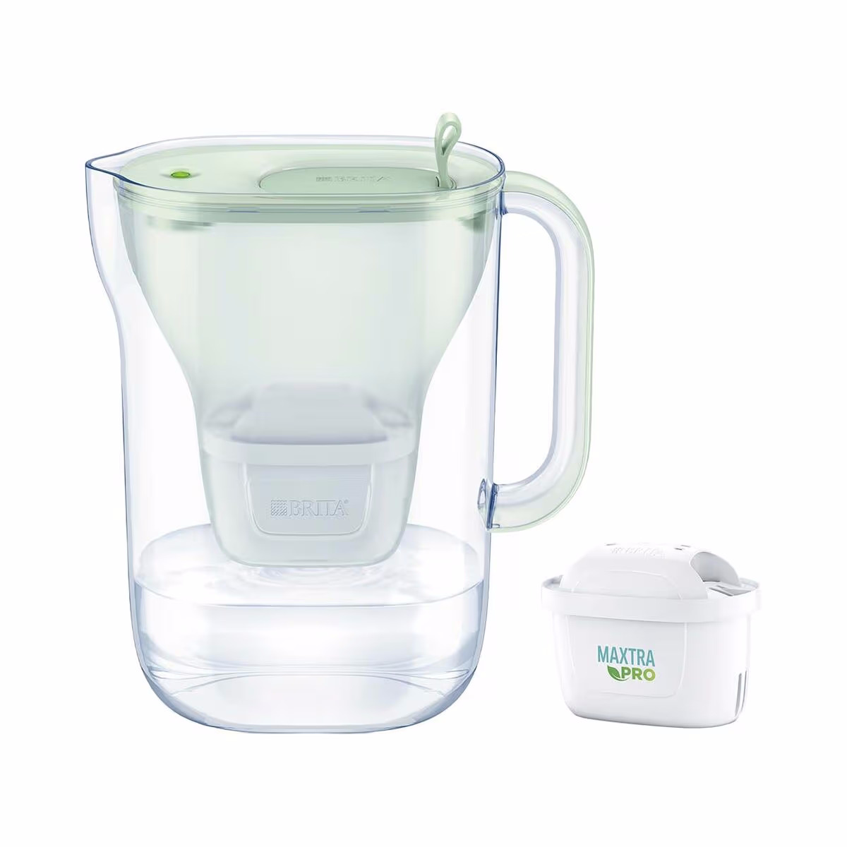 Brita Wasserfilter Style eco hellgrün (2, 4l) inkl. 1x MAXTRA PRO All-in-1Kartusche – transparent