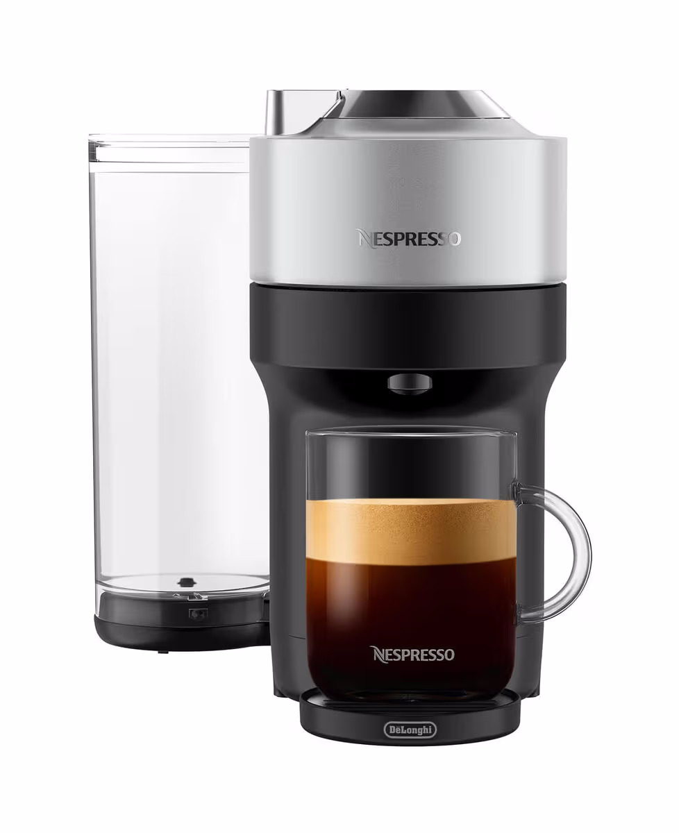 De Longhi Vertuo Pop+ Schwarz Kaffeemaschine – Nespresso Vertuo – schwarz / silber