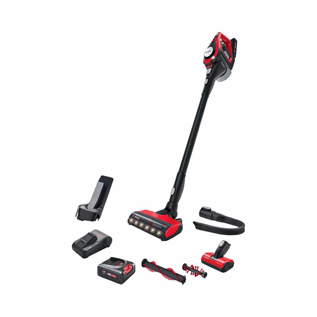 Image of Bosch Unlimited 8 Gen2 Akku-Staubsauger – Akku Staubsauger/Besenstaubsauger – schwarz / rot