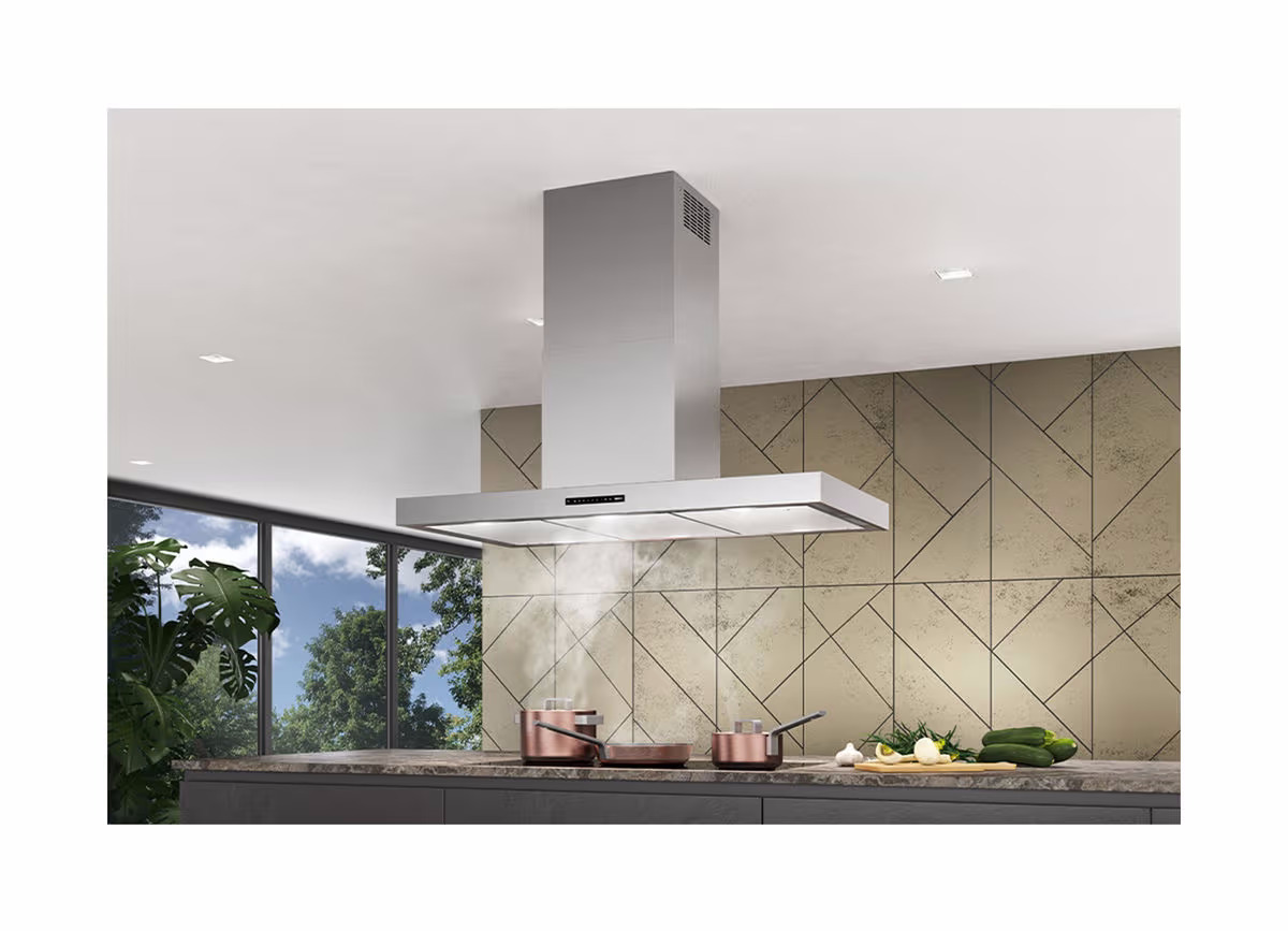 Wesco FHE Quadro 7-100 Dunstabzugshaube 100cm – Inselhaube/Dunstabzugshaube Insel – edelstahl