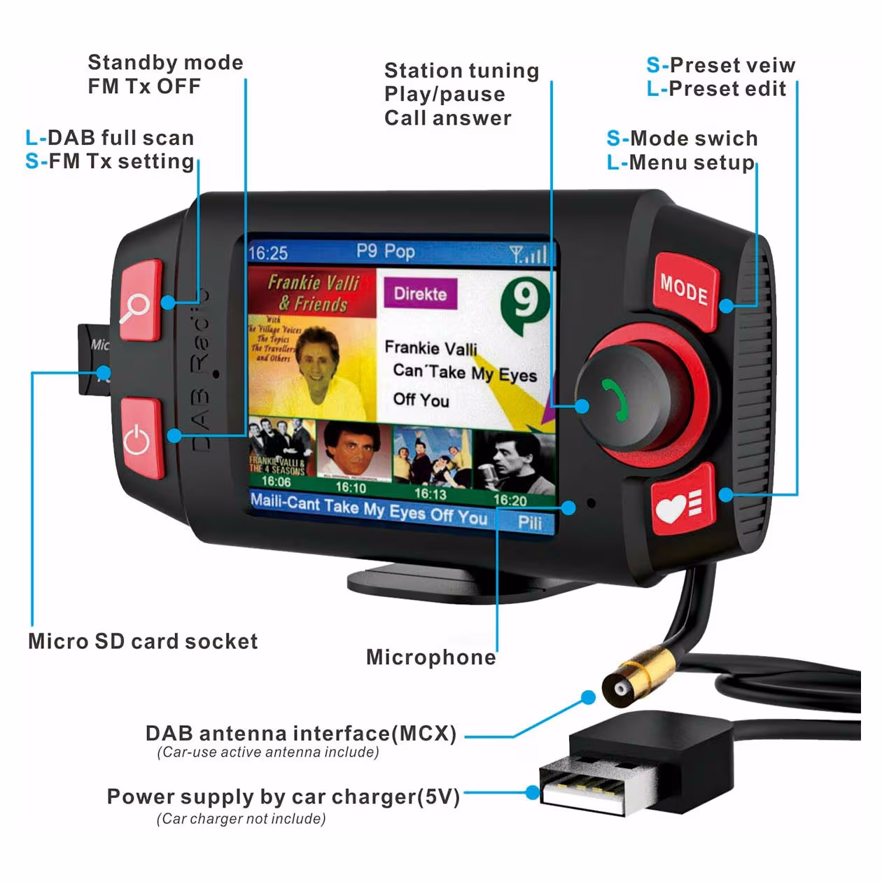 Sayva StradaUno DAB+ Adapter DAB-Autoadapter – DAB Radio/Internet Radio