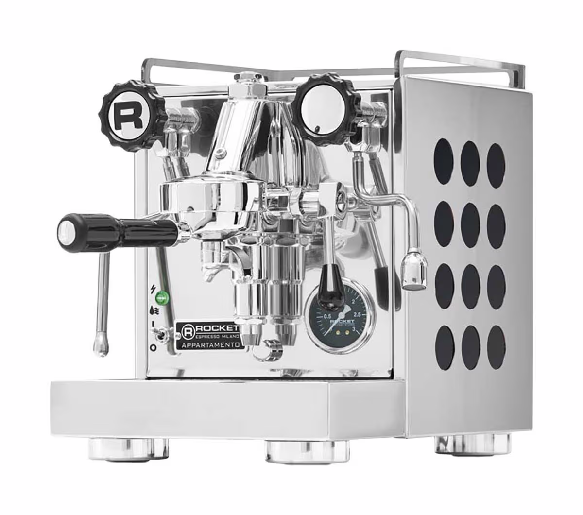 Image of Rocket Appartamento Classic Chrom/Schwarz Siebträgermaschine – Siebträgermaschine/Espressomaschine – schwarz / chrom