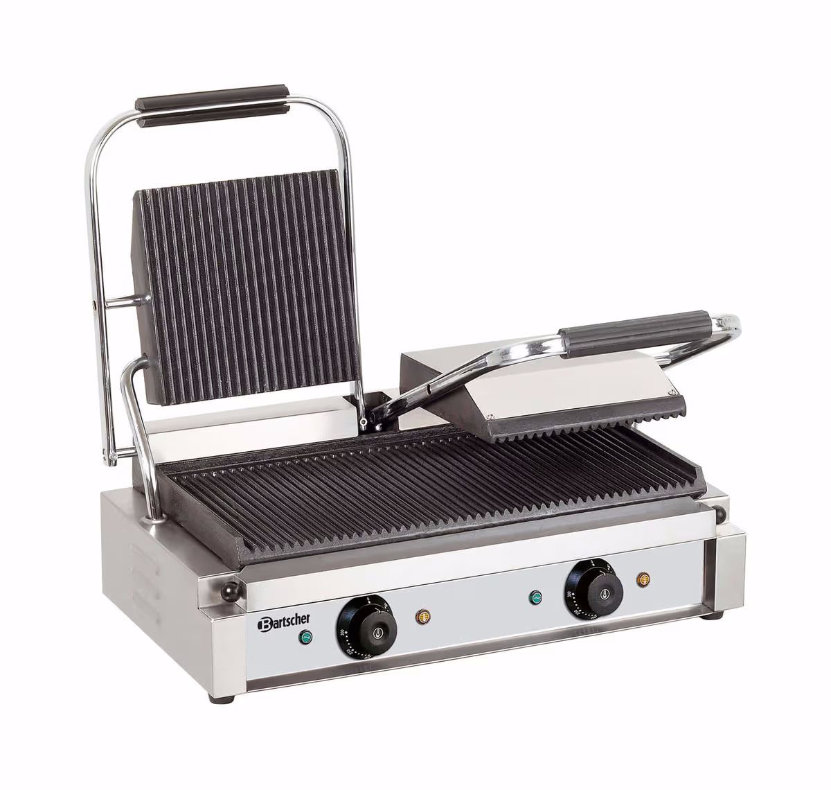 Bartscher Doppel-Kontaktgrill, gerillt/gerillt Doppel-Kontaktgrill – Gastro Grill/Griddleplatte – edelstahl