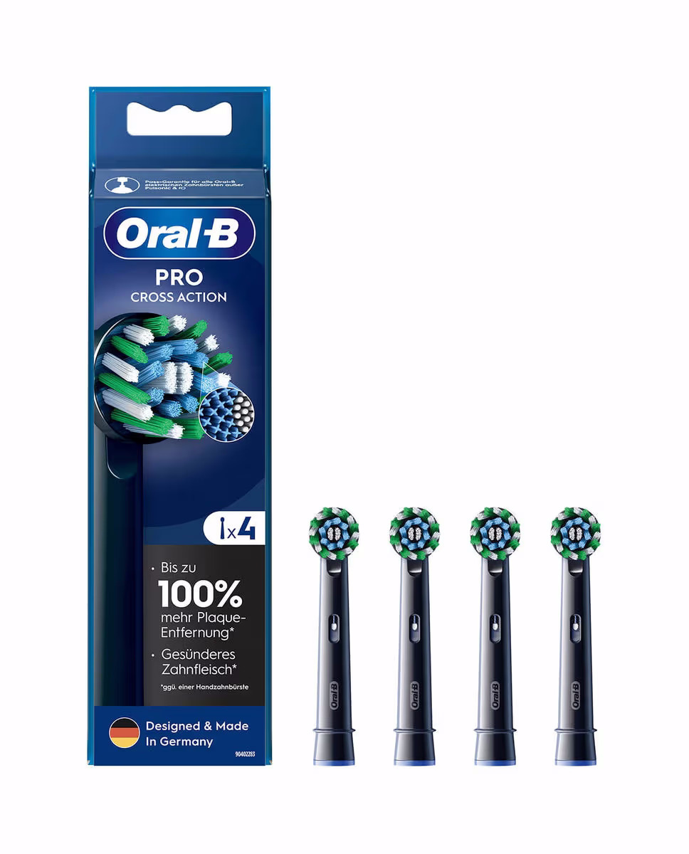 Oral-B Pro CrossAction 4St Schwarz Ersatzzahnbürsten – Ersatzbürste/Zahnpflege Zubehör