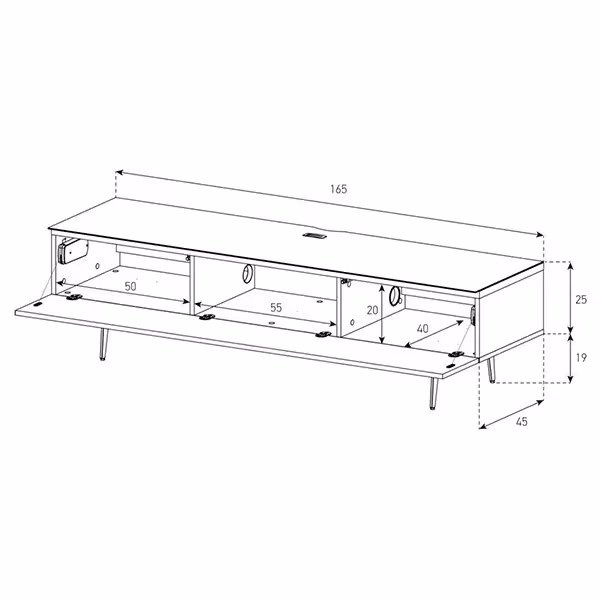 Balcar STA360F-WHT-OAK-SL TV-Möbel – TV Möbel – weiss