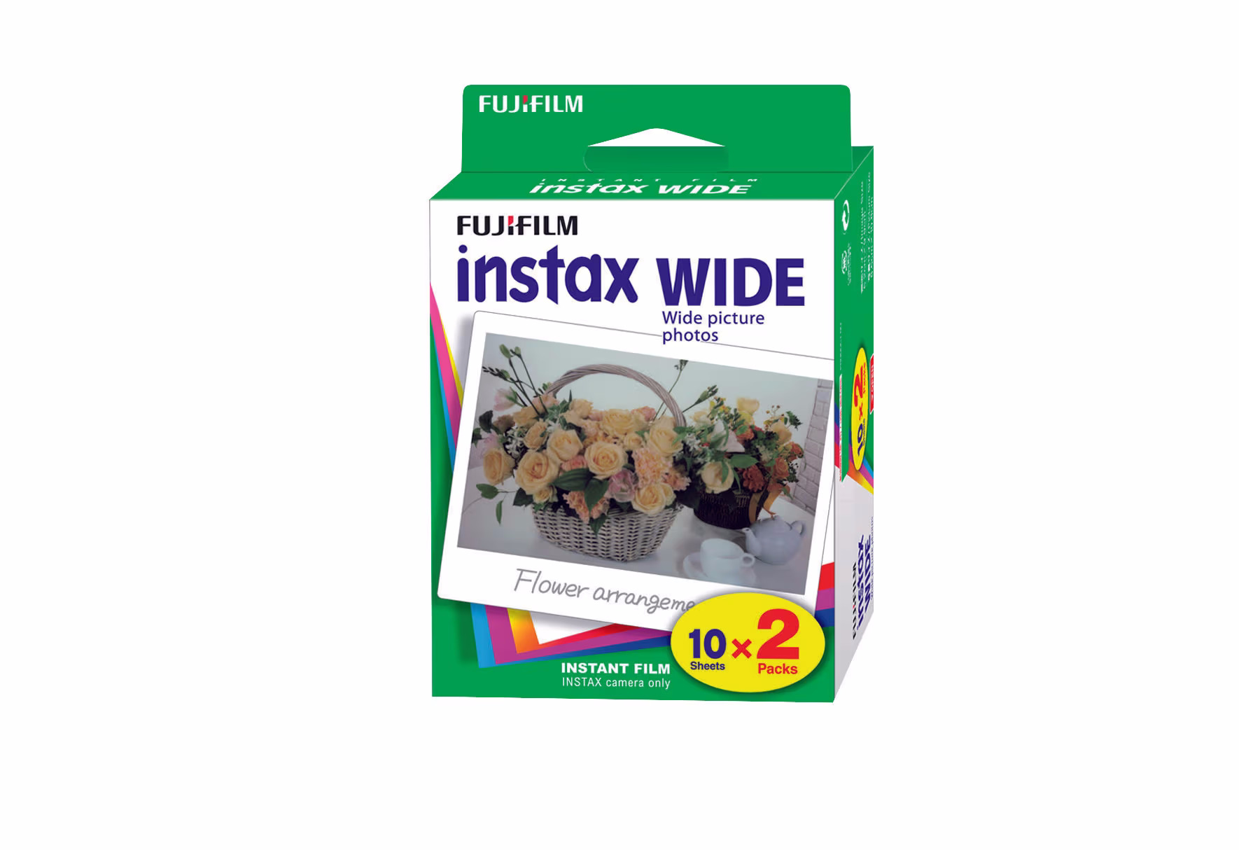 Fujifilm Instax Wide Film Twin Film Sofort-Bild – Sofortbildkamera/Polaroid Kamera – weiss