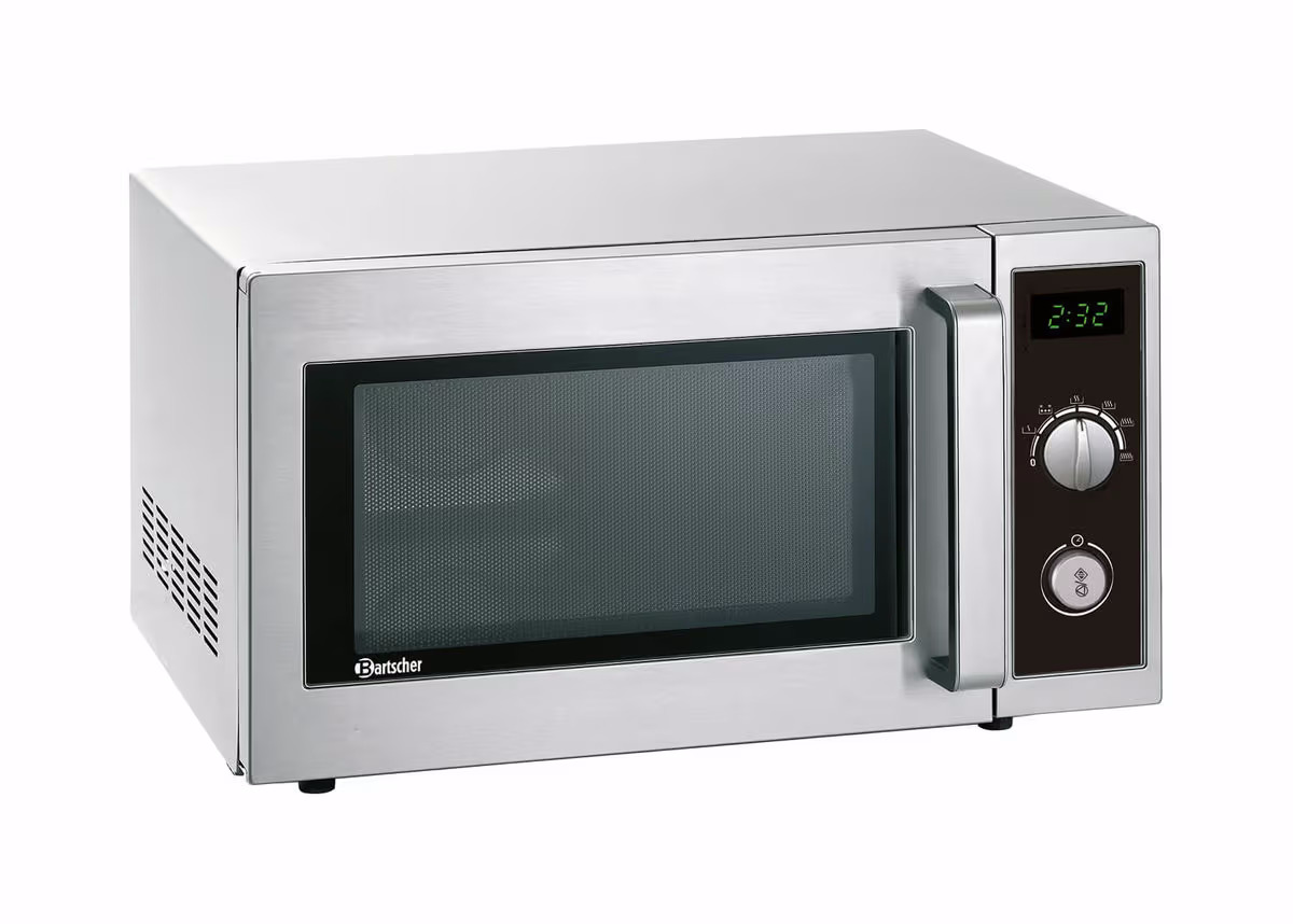 Bartscher Mikrowellengerät 25L, 1000W Gastro Mikrowelle – Gastro Backofen/Gastro Kochfeld/Gastro Mikrowelle – edelstahl
