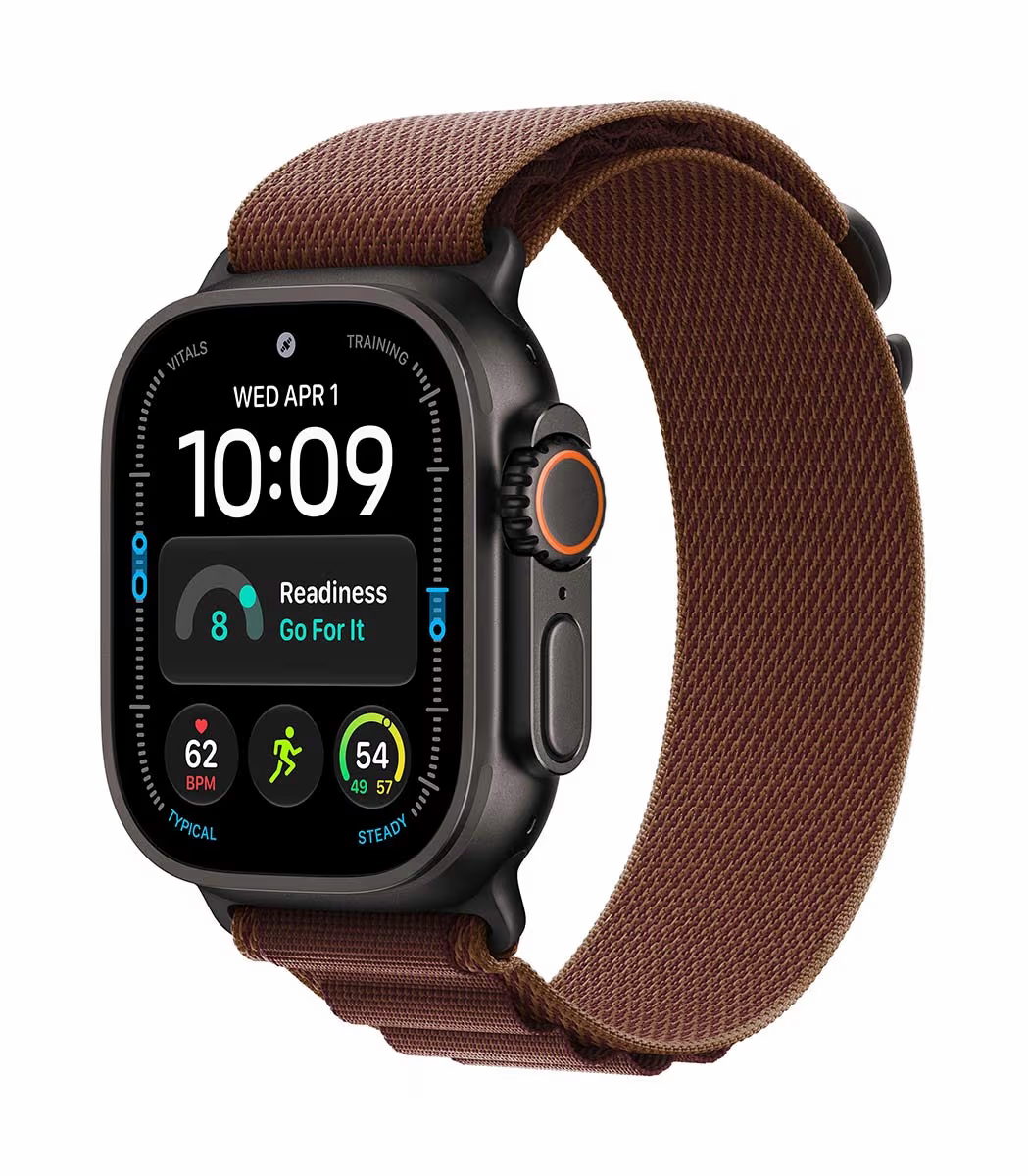Image of Apple Watch Ultra 4 GPS + Cellular 49mm Black Titanium Case / Burgundy Alpine Loop - M
