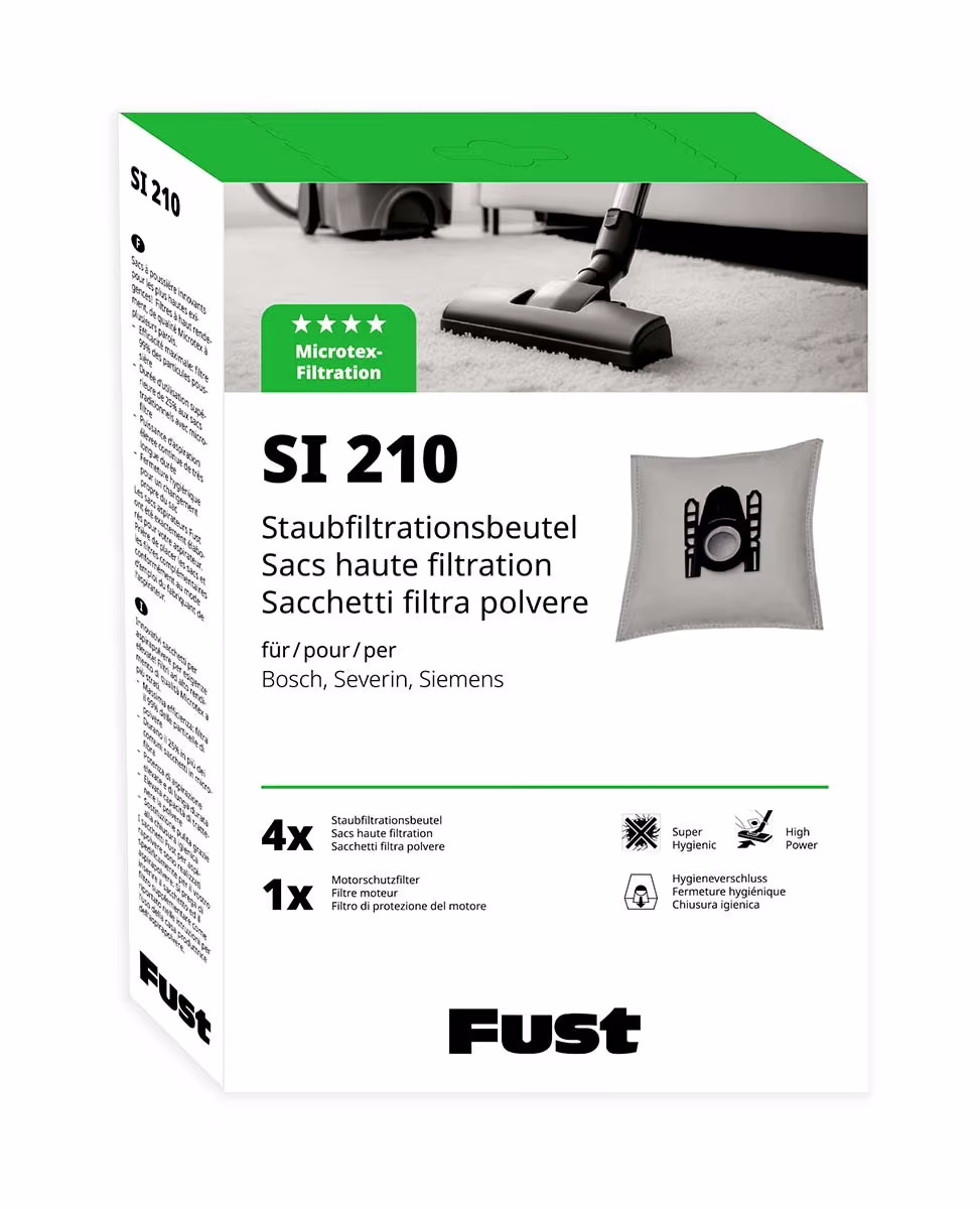 Fust SI 210 Staubfiltrationsbeutel – Staubsaugerbeutel/Staubbeutel – weiss