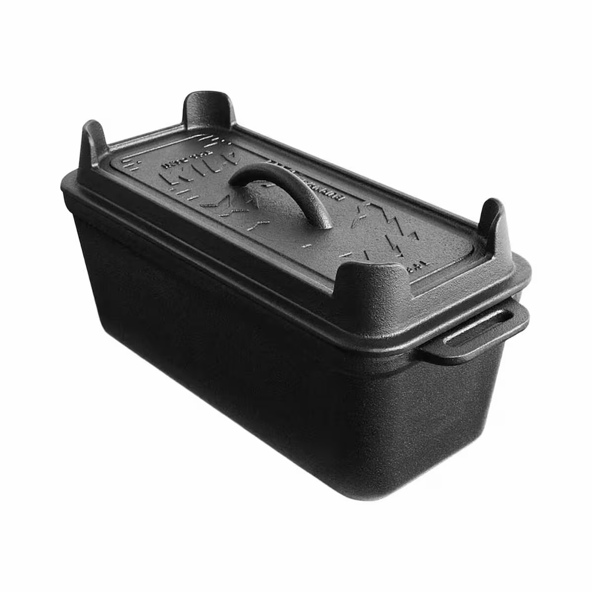 Image of Burnhard Gusseisen Kastenform mit Deckel [3.5 L] – Grillschale/Grillpfanne/Grillgeschirr – schwarz