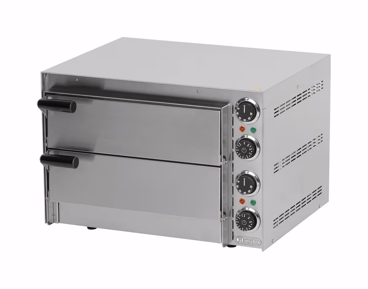 Bartscher Zweikammer-Pizzaofen Mini 2 – Gastro Backofen/Gastro Kochfeld/Gastro Mikrowelle – edelstahl