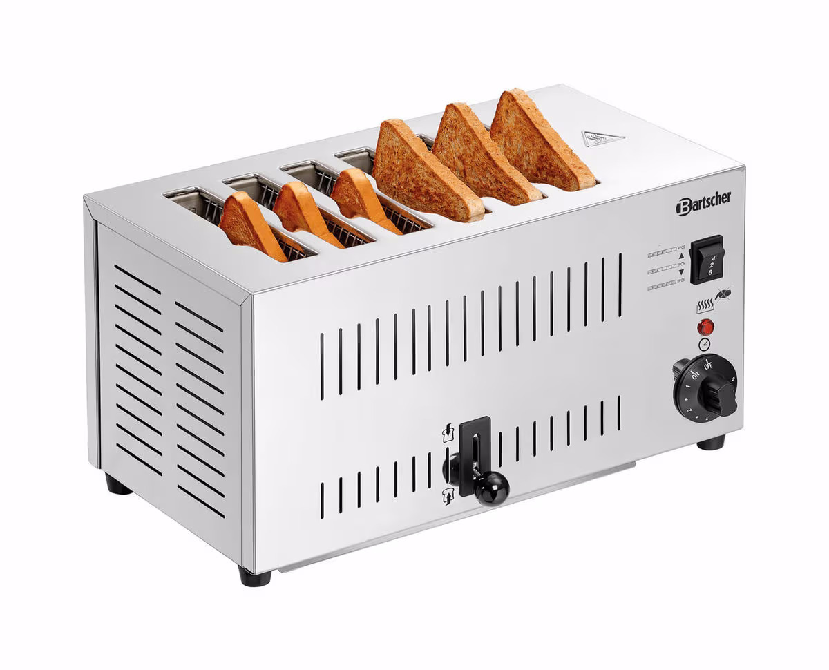 Bartscher Toaster TS60, 6 Scheiben – Diverse Gastro Küchengeräte – weiss / grau