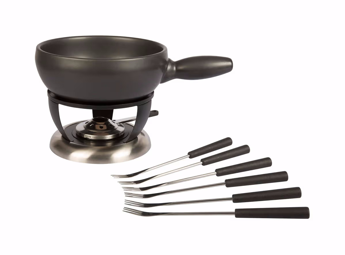 Stöckli Käsefonduegarnitur Bellavista, 23cm – Fondue Set – schwarz