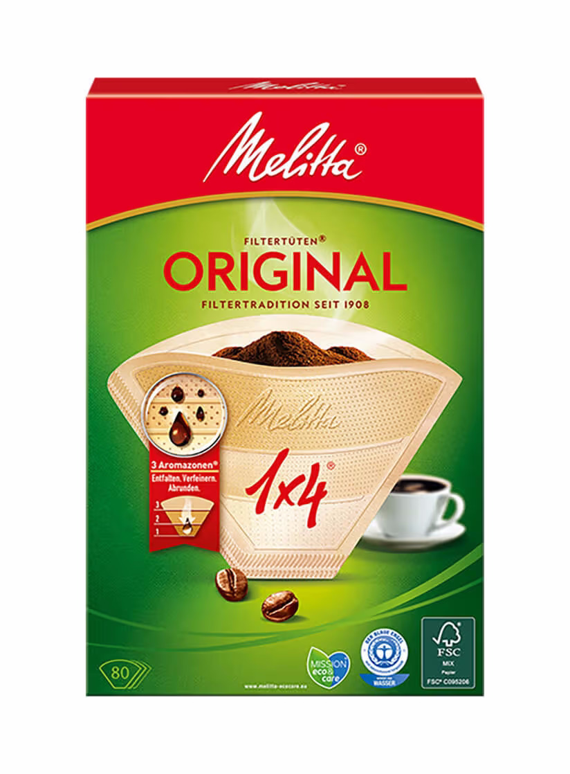 Image of Melitta Original 1x4 80St Filtertüten – Diverses Kaffeemaschinen & Teemaschinen Zubehör