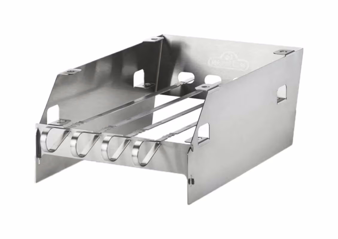 Napoleon Windschutz für Sizzle Zone gross (mit Edelstahl-Grillspiesse) Windschutz Seitenbrenner – Grill Ablage/Grill Rollwagen/Grill Erweiterung