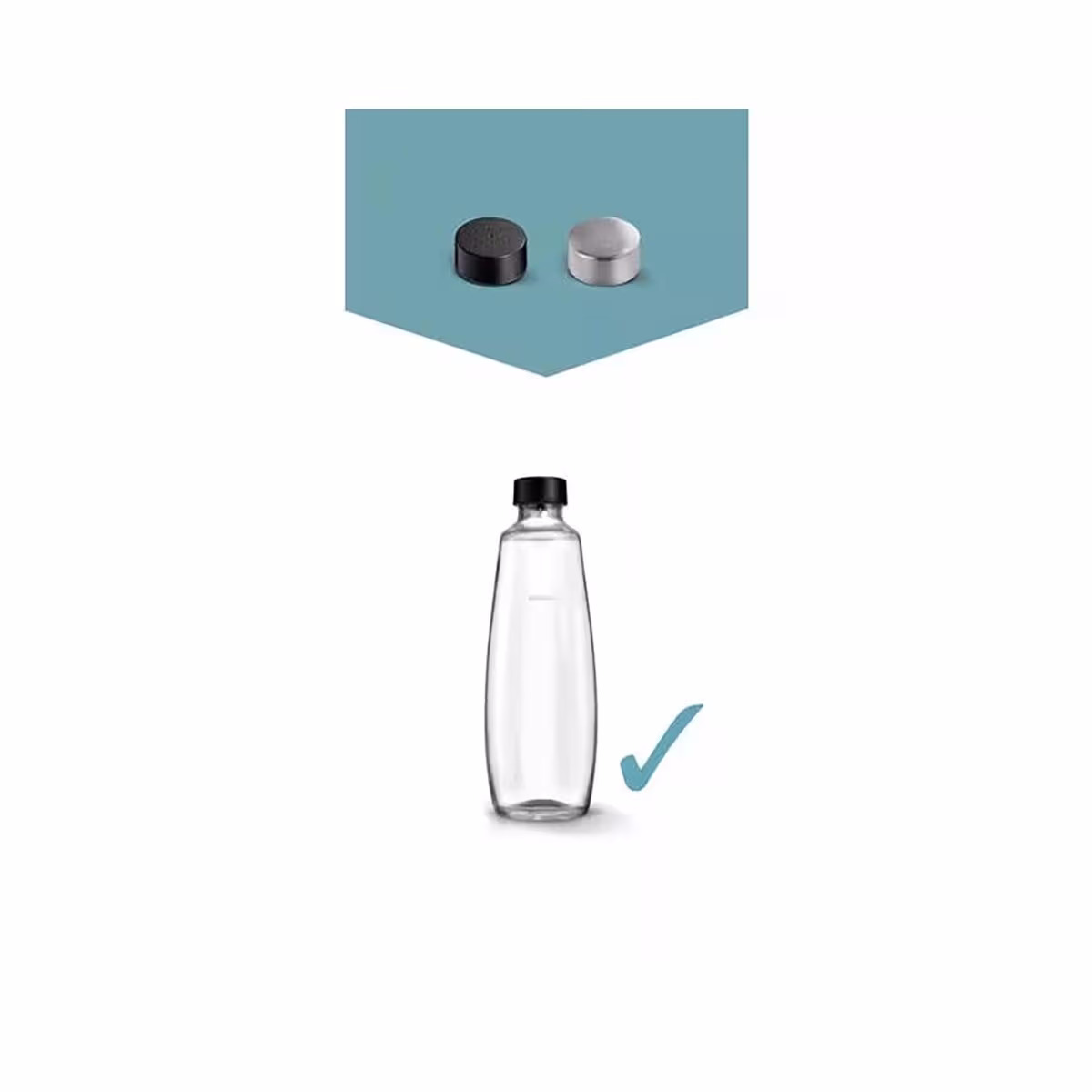 Image of Sodastream Ersatzdeckel Glaskaraffe DUO 2 Stück Zubehör – Wassersprudler Zubehör – schwarz